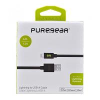 PUREGEAR 4-FOOT LIGHTNING TO USB CHARGE AND SYNC CABLE - BLACK