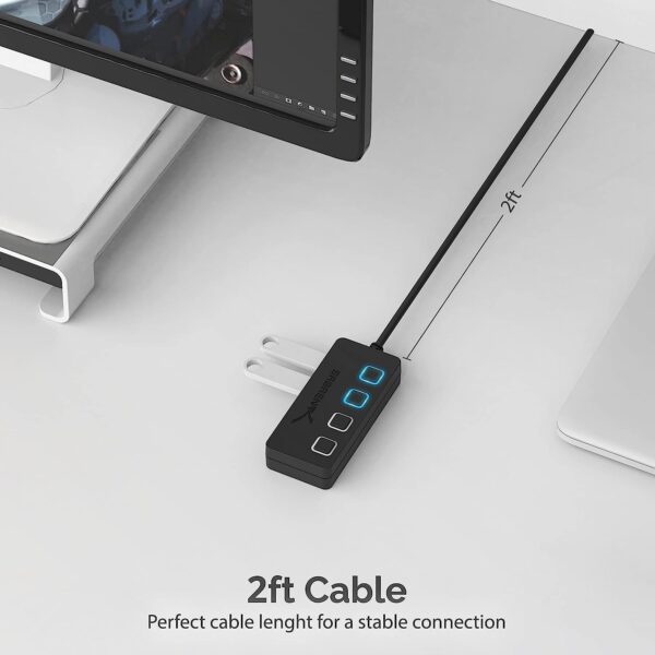4 Port USB 3.0 Hub with Power Switches - Image 2