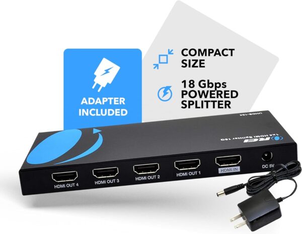 4 Port 4K 60Hz HDMI Splitter - Image 2