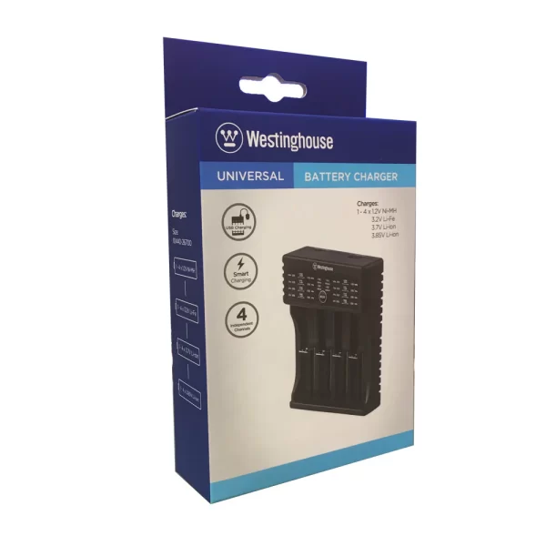 Westinghouse Universal Ni-MH, Li-ion, Li-Fe Smart Battery Charger - 4 Bay - Image 2