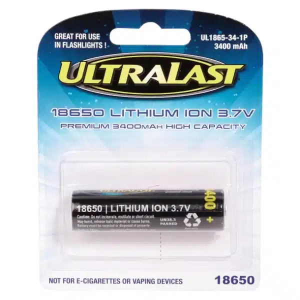Ultralast 3,400 mAh 18650 High Capacity Li-Ion Battery (Single Pack) - Image 2