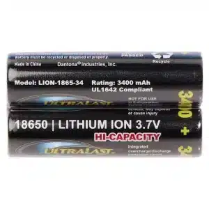 Ultralast 3,400 mAh 18650 High-Capacity Li-Ion Batteries (2-Pack)