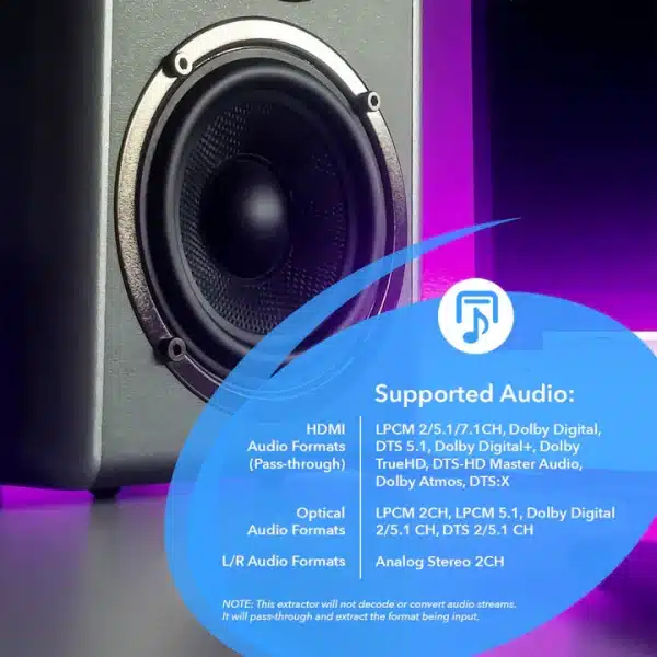 HDMI 4K Audio Extractor Converter - SPDIF + 3.5mm Output - Image 5