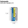 RCR123A / 16340 3.7V Rechargeable Lithium-Ion Battery – 750mAh - Image 2
