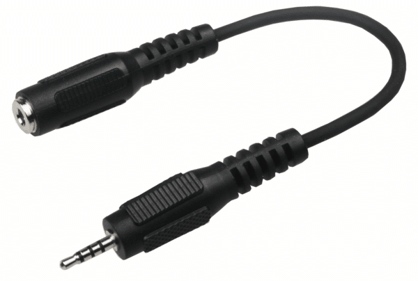 2.5mm 4-Conductor Male to 3.5mm 4-Conductor Female Audio Cable – 6 Inch
