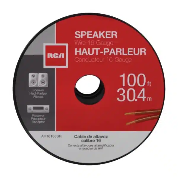 RCA 16-Gauge Speaker Wire, Clear – 100 ft. - Image 3