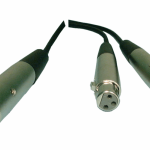 3‑Pin XLR Y Cable – 1 Male to 2 Female (12") Microphone Splitter