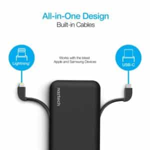 Naztech 10,000mAh Lightning + USB-C Power Bank