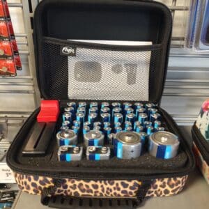 Battery Storage Case with Tester - Filled with Batteries