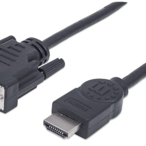 Manhattan 6ft HDMI to DVI-D Cable – HDMI Male to DVI-D 24+1 Male