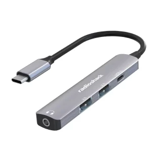 RadioShack Small Hub USB 2.0 with 4 Ports (2 USB, 1 Type-C & 1 Audio)
