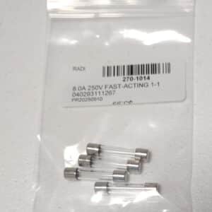 8.0A 250V Fast-Acting 1-1/4x1/4-Inch Glass Fuse (4-Pack)