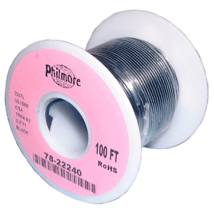 Stranded Copper Hook-Up Wire – 22 AWG, 100 ft (Black)