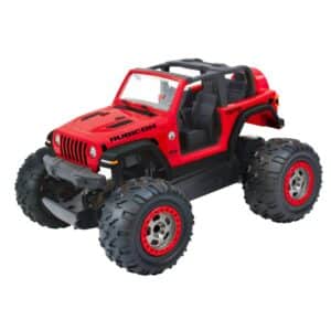 Jeep Wrangler Rubicon RC – Off-Road with Built-In Suspension, 5 mph, 35-Min Playtime, Full-Function Drive, Red - Taiyo