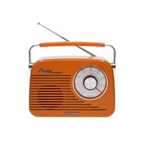 RadioShack Portable Retro AM/FM/SW 3-Band Radio with Bluetooth, USB & microSD Playback – Orange
