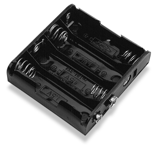 4x1 AA Battery Holder – Standard Snap Connection