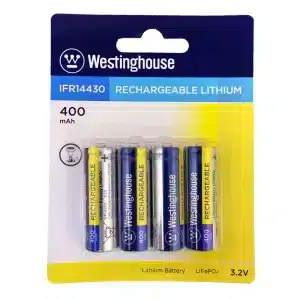 IFR14430 3.2V LiFePO4 Rechargeable Battery – 4 Pack - For Solar Lights