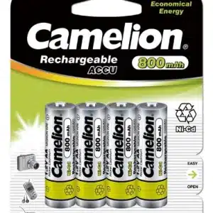 AA 1.2V Ni-Cd 800mAh Rechargeable Batteries – 4 Pack - For Solar Lights