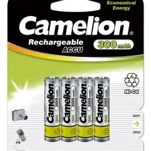 AAA 1.2V 300mAh Ni-Cd Rechargeable Batteries – 4 Pack for Solar Lights
