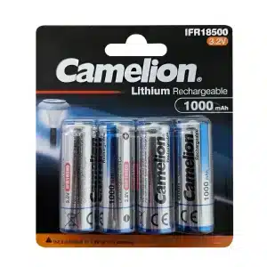 IFR18500 3.2V LiFePO4 Rechargeable Battery – 4 Pack - For Solar Lights