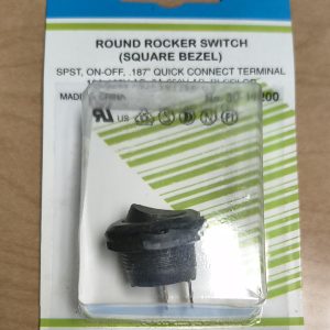 10A SPST 250VAC On/Off Round Rocker Switch – Black