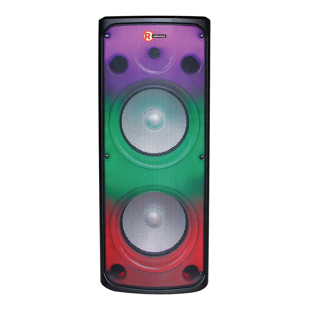 RadioShack Dual 10" Bluetooth Rechargeable Party Speaker – 3000W Portable PA System (Model 4001958)