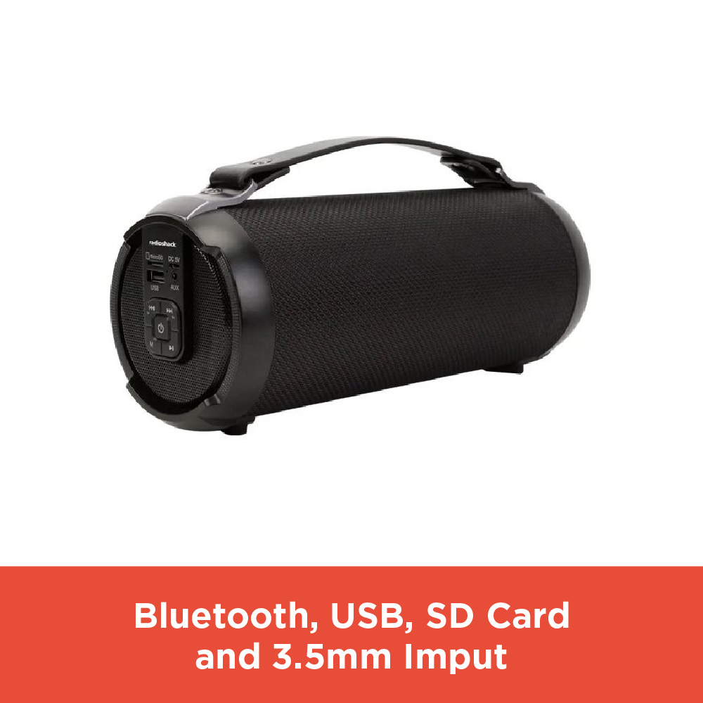 RadioShack 9W Bluetooth Speaker with FM Radio, TWS, AUX & USB – Rechargeable (Black, Blue, or Red) - Image 6