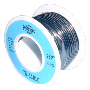 18 AWG Solid Copper Hook-Up Wire – 25 ft, Black