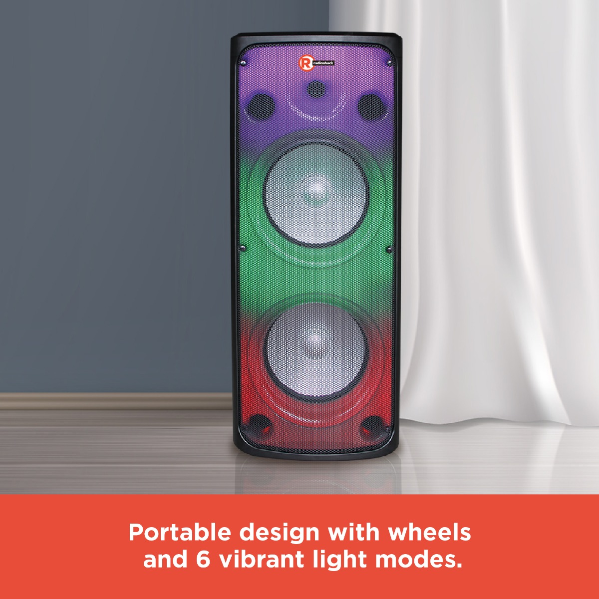 RadioShack Dual 10" Bluetooth Rechargeable Party Speaker – 3000W Portable PA System (Model 4001958) - Image 3