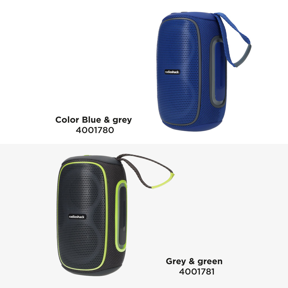 RadioShack 30W Bluetooth Speaker with RGB Lights, FM Radio, TWS & IPX5 Waterproof – Blue/Gray (Model 4001780) - Image 9